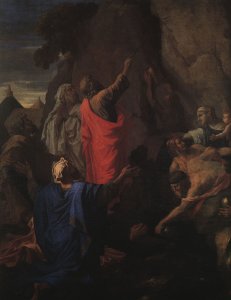 Moses Bringing Forth Water from the Rock (detail) 1649